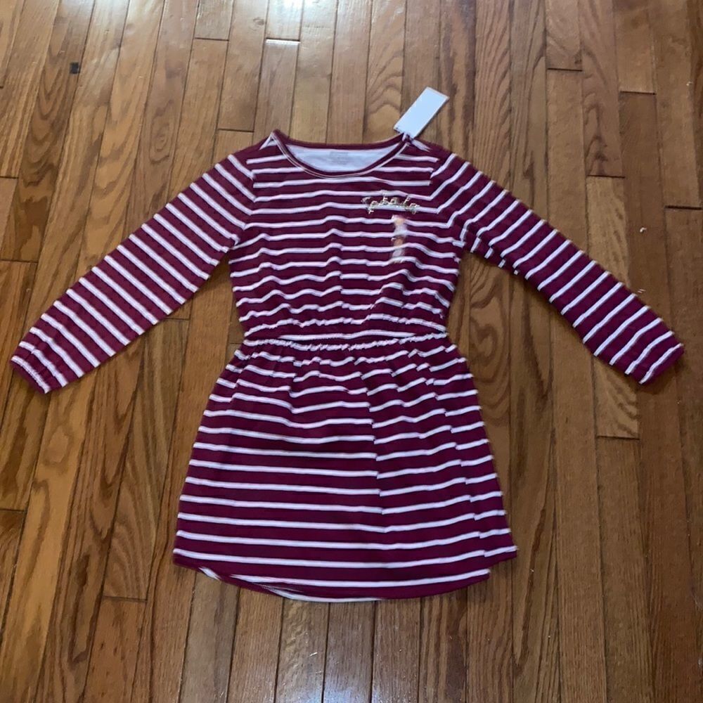 NWT striped dress size 7-8
